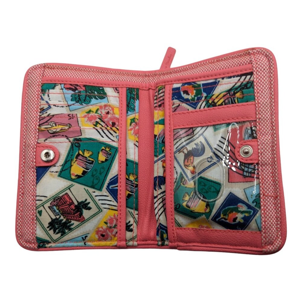 Vera Bradley RFID Beach Vintage Car Wallet Cuban Stamp Lining Bifold - Picture 3 of 12